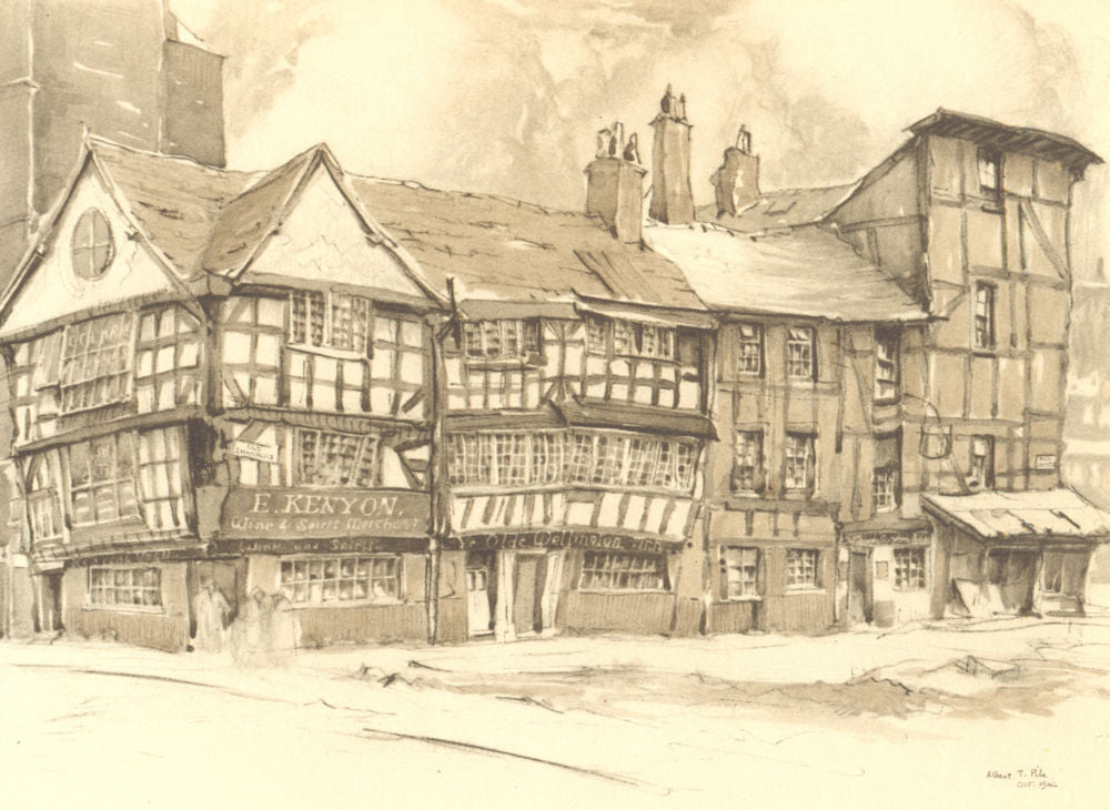 MANCHESTER. Old Shambles. Lancashire. By Albert T Pile 1948 vintage print